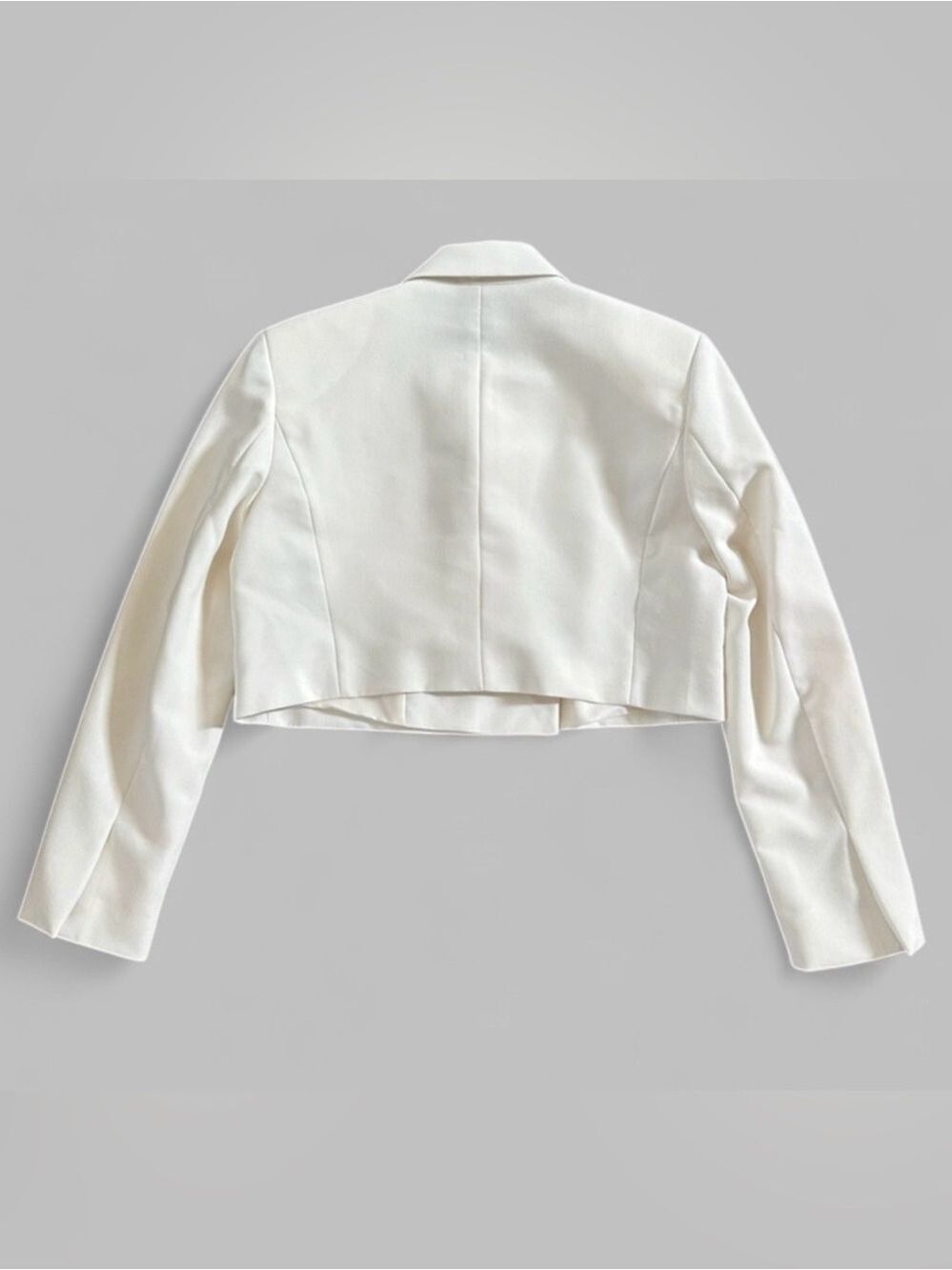 Zara-CROPPED DOUBLE BREASTED BLAZER - Oyster White size M NWT - Picture 3 of 10